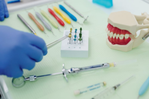 dental tools on a tray