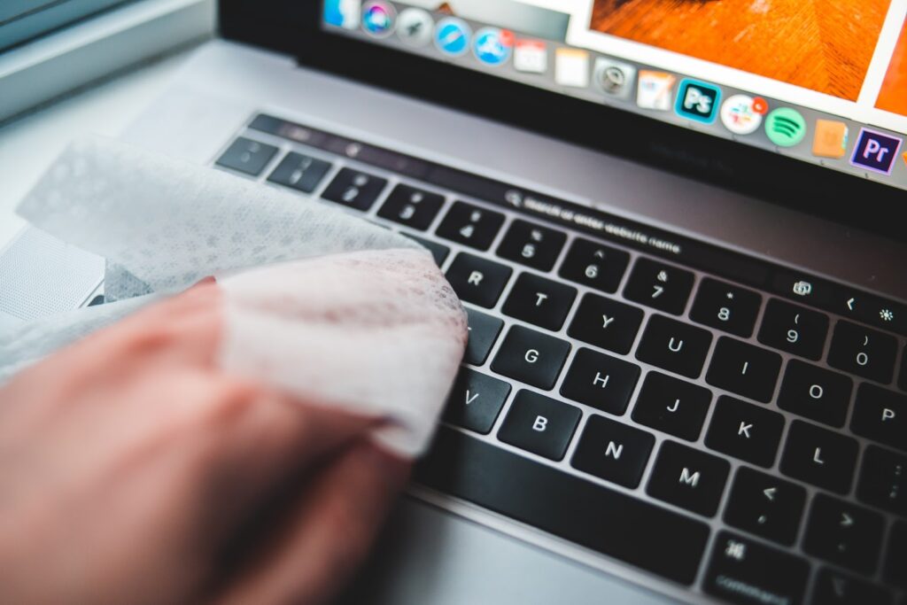 Sanitizing Laptop
